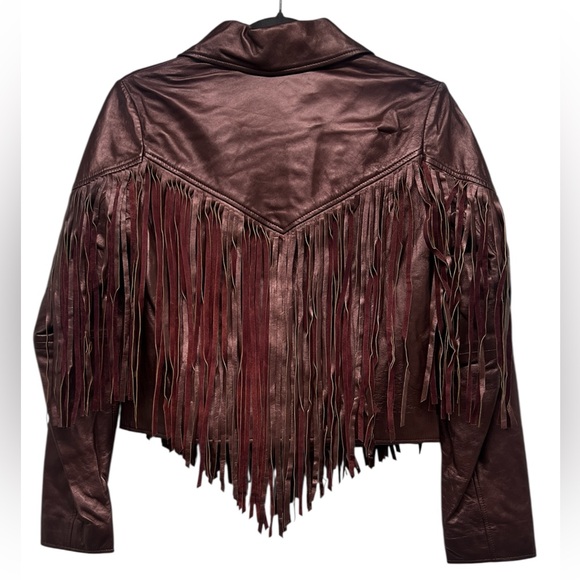 Idyllwind by Miranda Lambert Metallic Zip-Front Fringe Moto Jacket XS - Picture 5 of 10